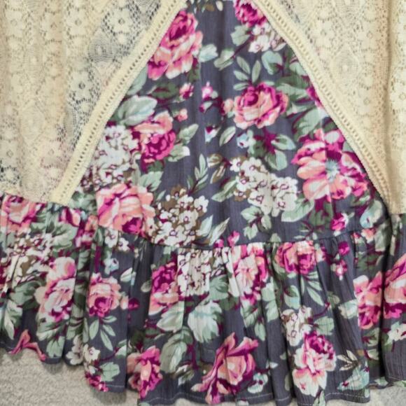 Altar'd State Floral Crochet Lace Sleeveless Dress Sz S Boho Chic Festival - Picture 4 of 12